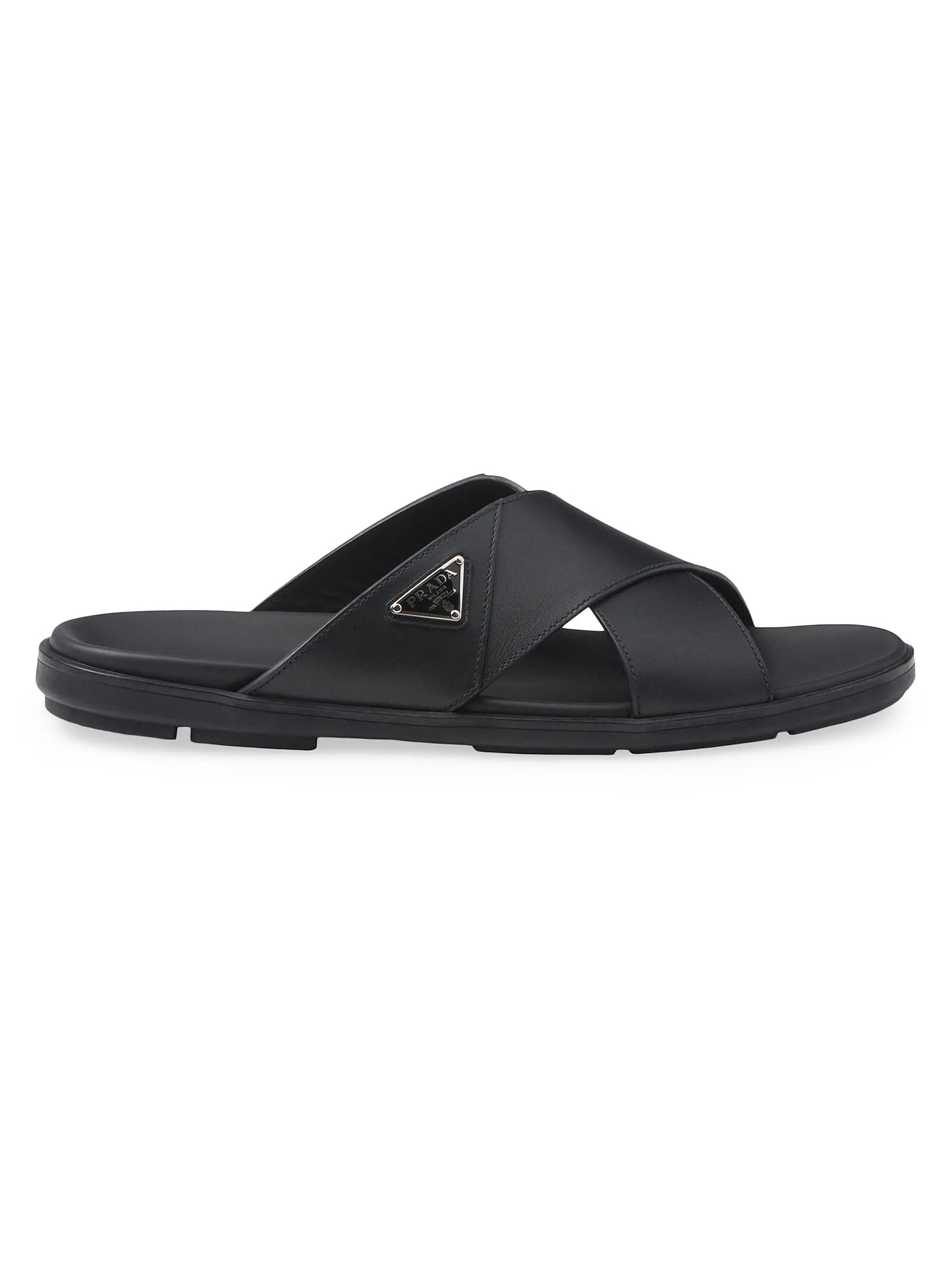 Leather Crisscross Slides