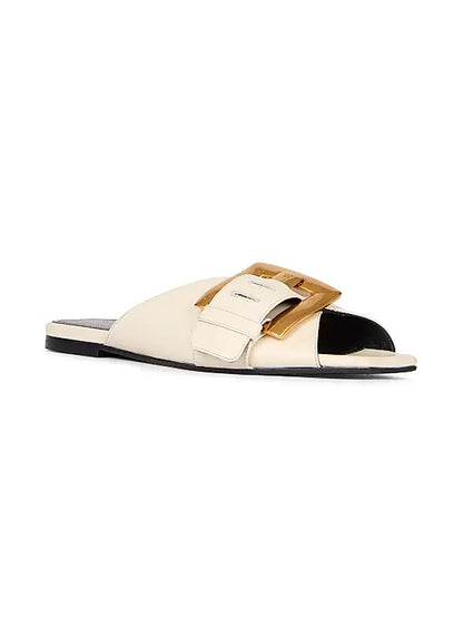 Anthe Buckle-Accented Leather Sandals