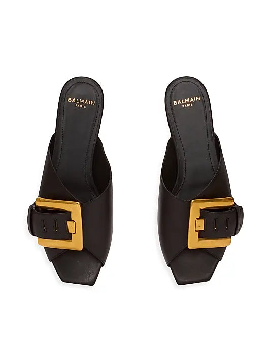 Anthe Buckle-Accented Leather Sandals