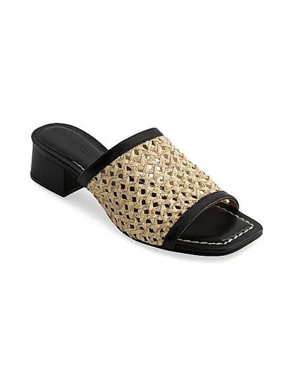 Jenne Low Heel Raffia Sandals