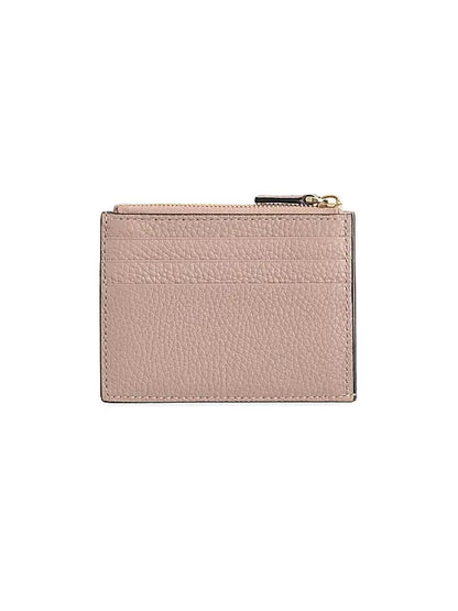 Rockstud Grainy Calfskin Cardholder with Zipper