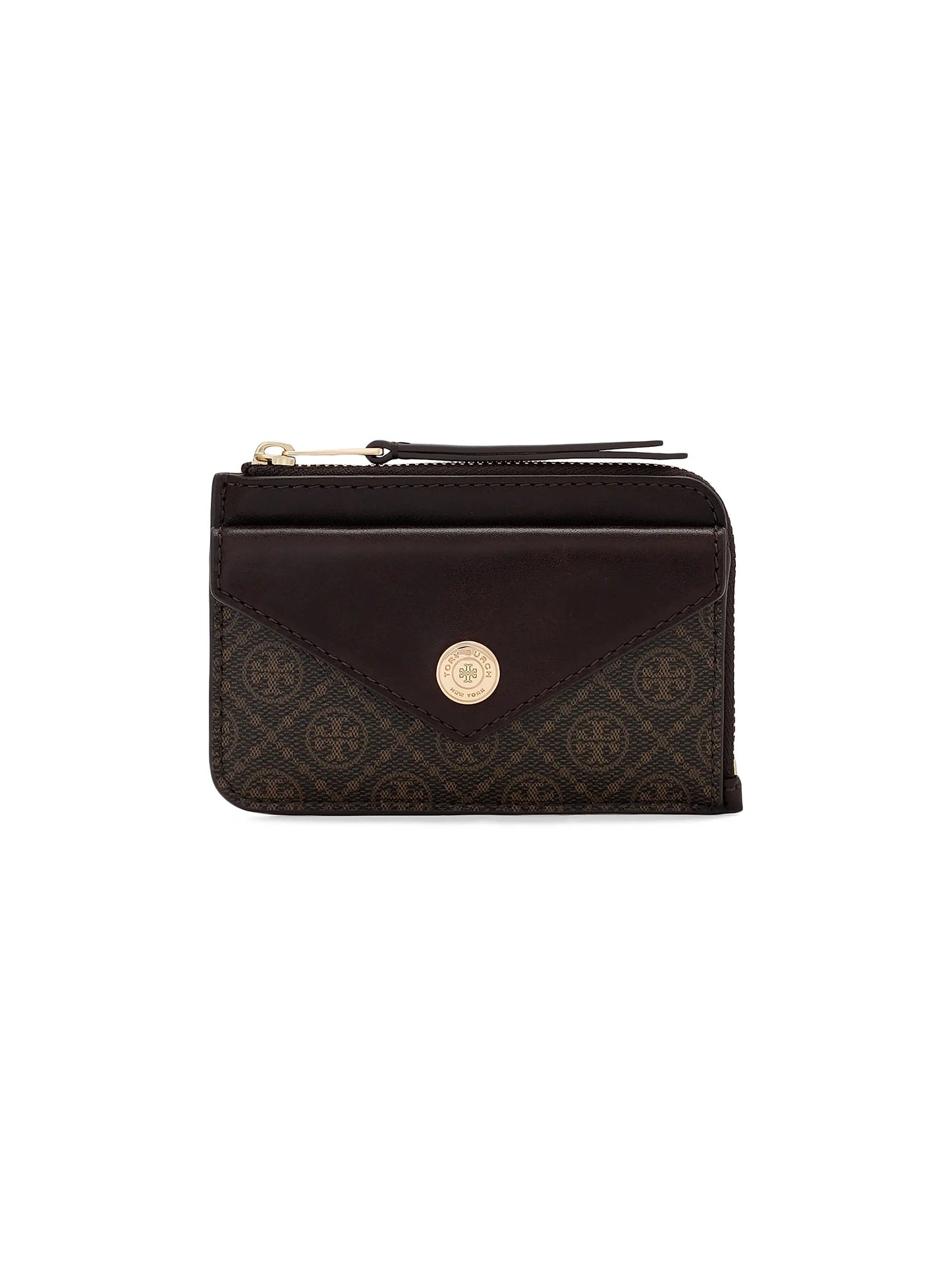 T Monogram Coated Canvas Envelope Card Case