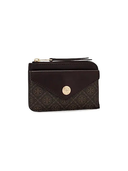 T Monogram Coated Canvas Envelope Card Case