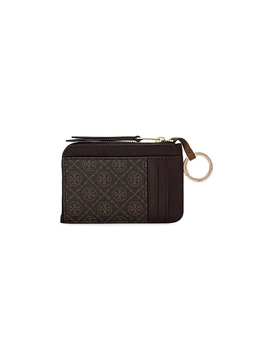 T Monogram Coated Canvas Envelope Card Case
