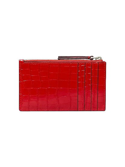 Kira Croc-Embossed Leather Card Case