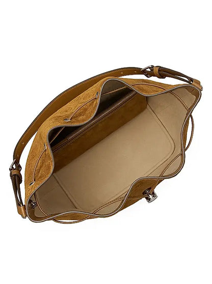 T Monogram Suede Oversized Bucket Bag