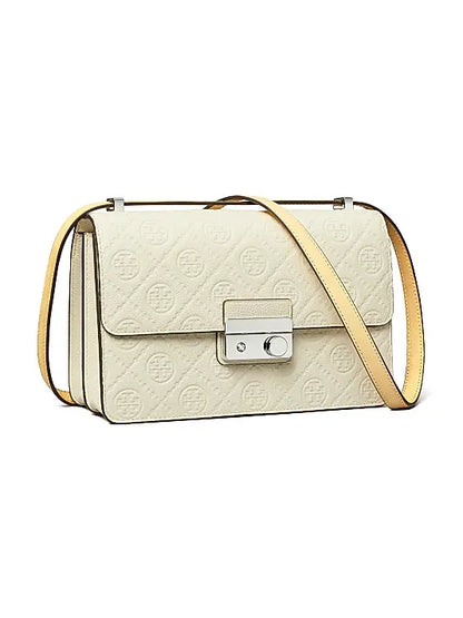 T Monogram Pebbled Leather Shoulder Bag