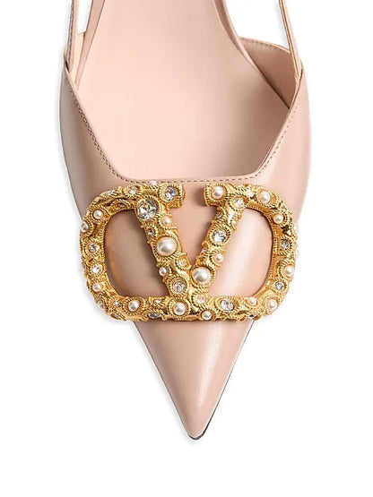VLogo Signature Slingback Calfskin 80MM Pumps