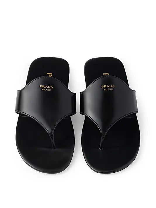 Brushed Leather Thong Sandals