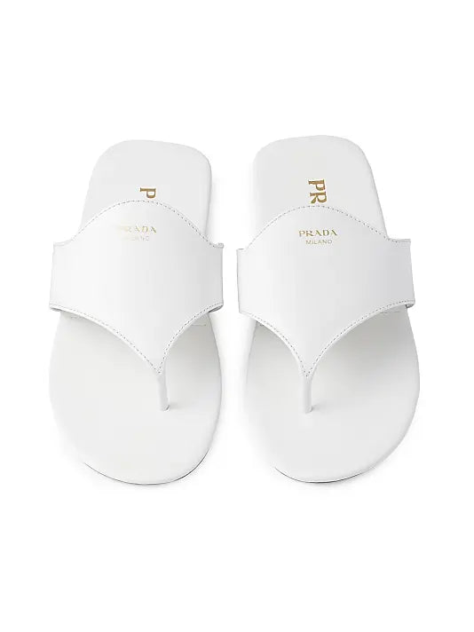 Brushed Leather Thong Sandals