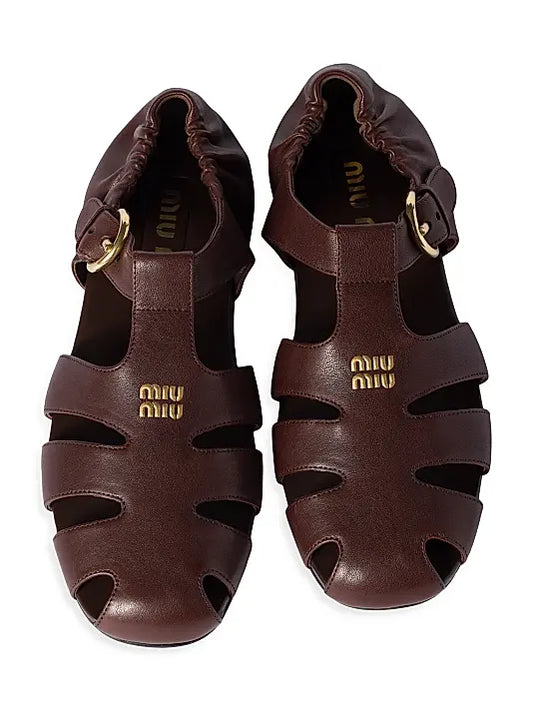 Ruches Nappa Leather Fisherman Sandals