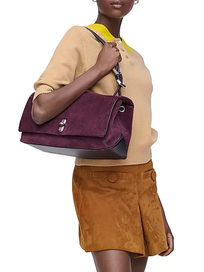The Suede Large Dual Shoulder Bag