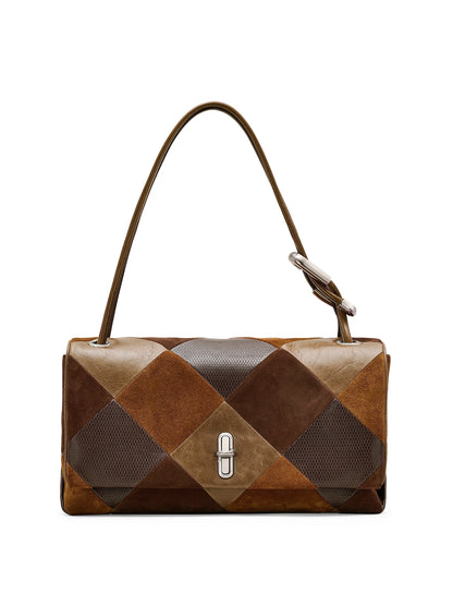 The Suede Patchwork Large Dual Shoulder Bag