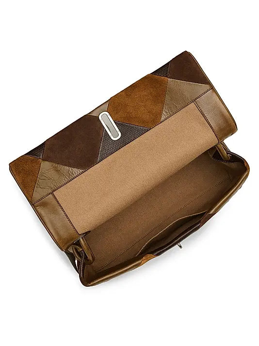 The Suede Patchwork Large Dual Shoulder Bag
