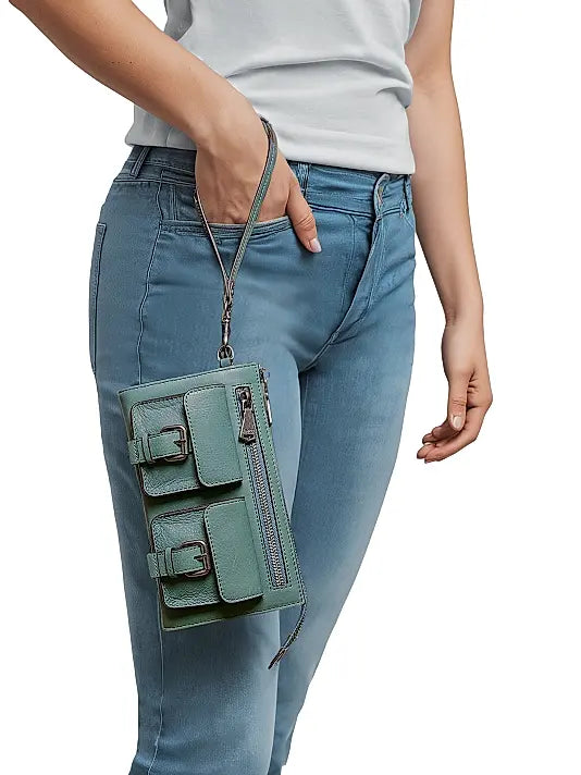 Saddle-Up Leather Wristlet Clutch