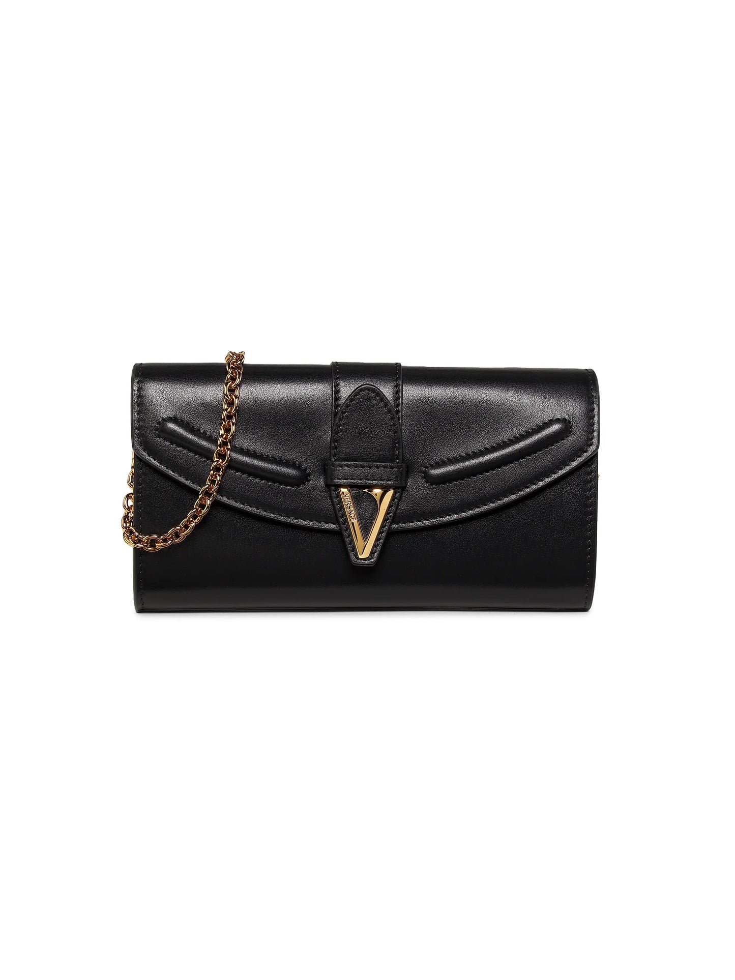 V-Logo Leather Wallet-On-Chain Bag