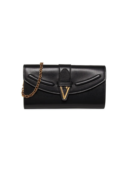 V-Logo Leather Wallet-On-Chain Bag