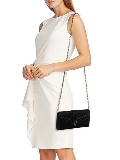 V-Logo Leather Wallet-On-Chain Bag