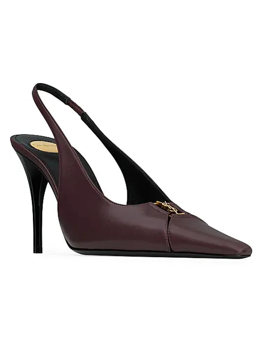 Babylone Breteuil Slingback Pumps in Smooth Leather