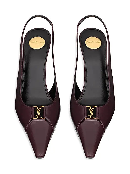 Babylone Breteuil Slingback Pumps in Smooth Leather