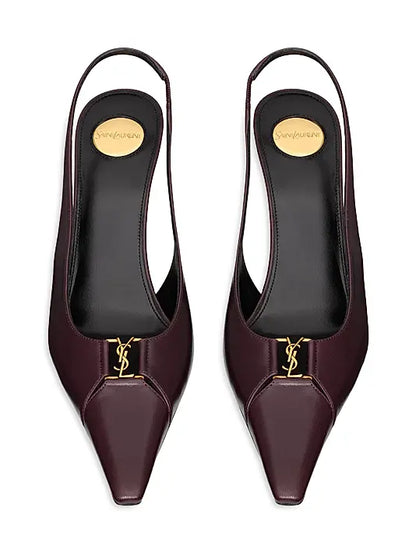 Babylone Breteuil Slingback Pumps in Smooth Leather