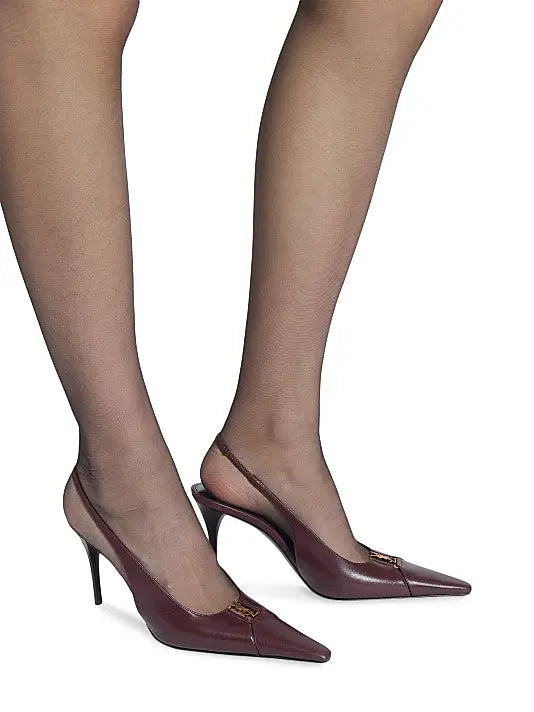 Babylone Breteuil Slingback Pumps in Smooth Leather
