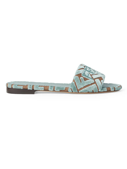 Sunshine Velvet Logo Flat Sandals