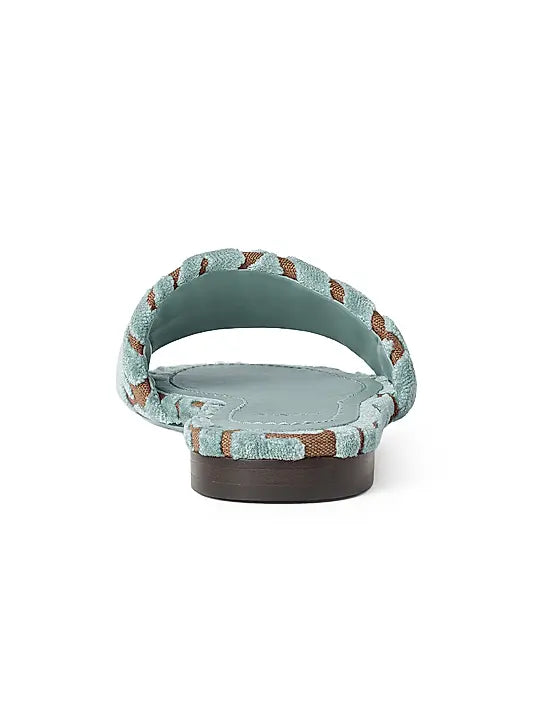 Sunshine Velvet Logo Flat Sandals