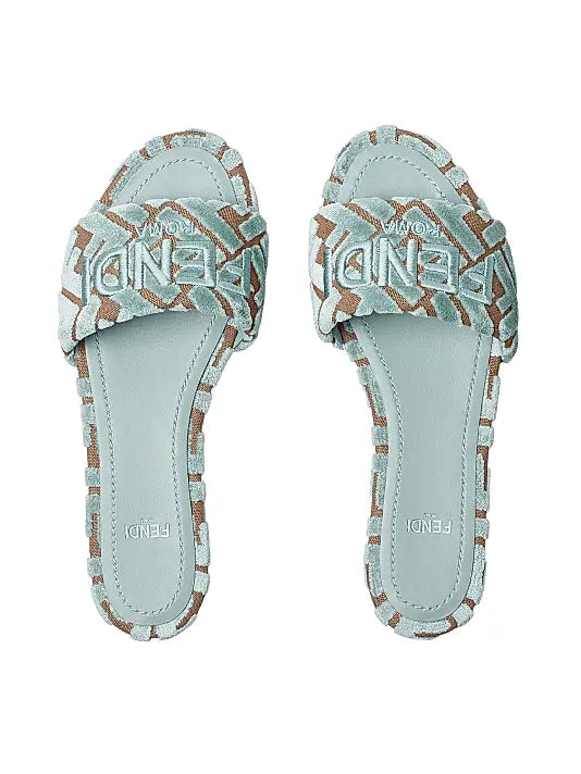 Sunshine Velvet Logo Flat Sandals