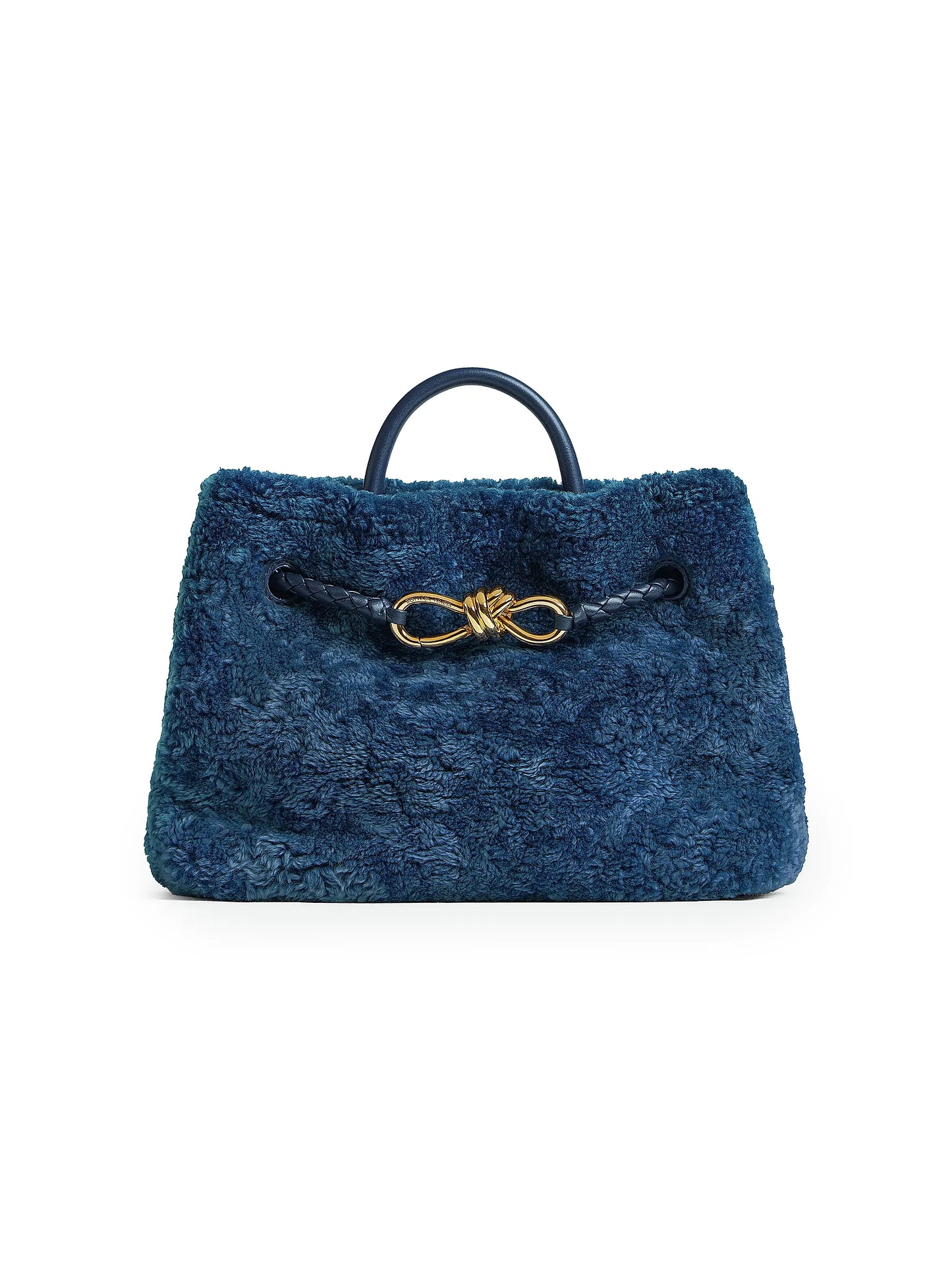 Medium Andiamo Dyed Shearling Top Handle Bag
