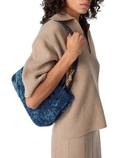 Medium Andiamo Dyed Shearling Top Handle Bag