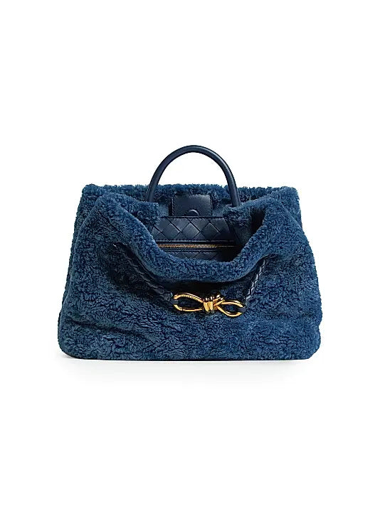 Medium Andiamo Dyed Shearling Top Handle Bag