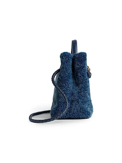 Medium Andiamo Dyed Shearling Top Handle Bag
