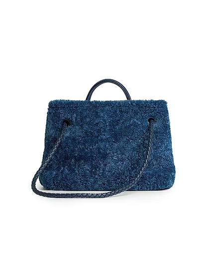 Medium Andiamo Dyed Shearling Top Handle Bag