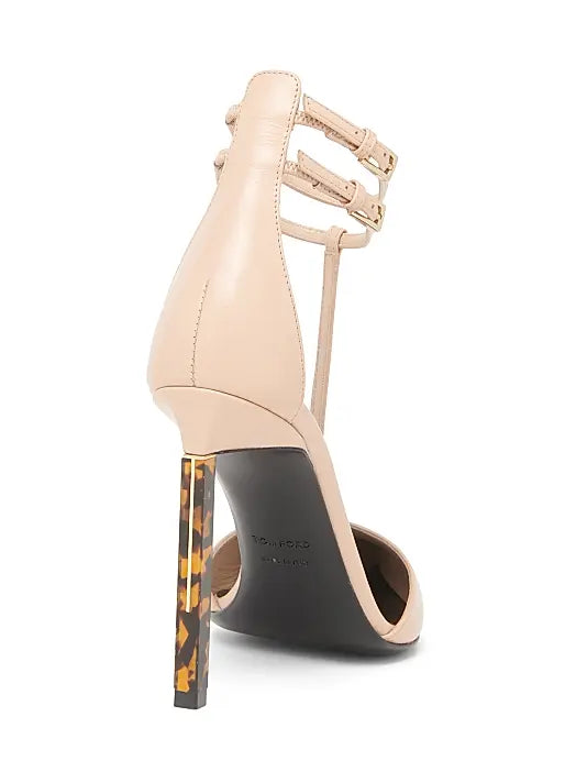 Shiny Kid 105MM Leather T-Strap Pumps