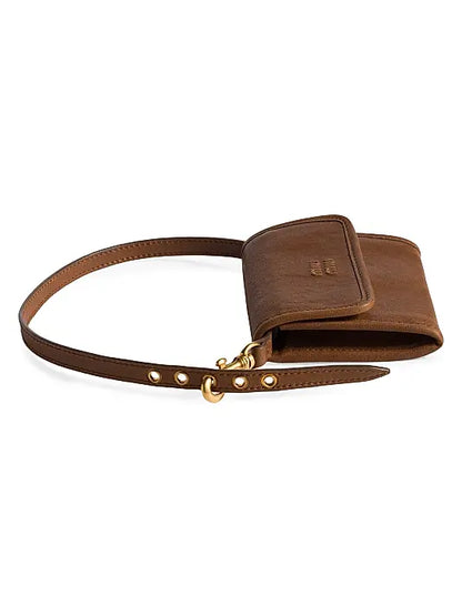 Nappa Leather Wallet with Shoulder Strap