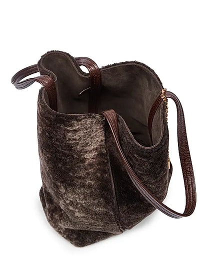 Spin Shearling Tote Bag