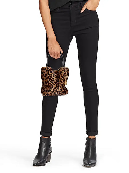 Spin Leopard-Print Shearling Tote Bag