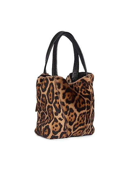 Spin Leopard-Print Shearling Tote Bag