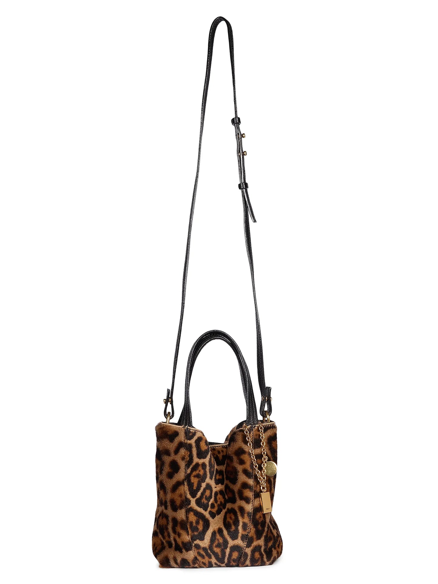 Spin Leopard-Print Shearling Tote Bag