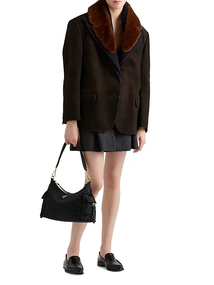 Prada Re-Nylon and Leather Shoulder Bag