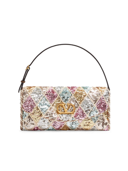 Vain Soft Small Top Handle Bag with Rhombelle Embroidery