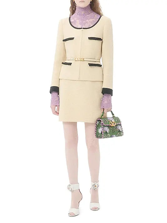 Mini VSling Embroidered Handbag with Jewel Logo