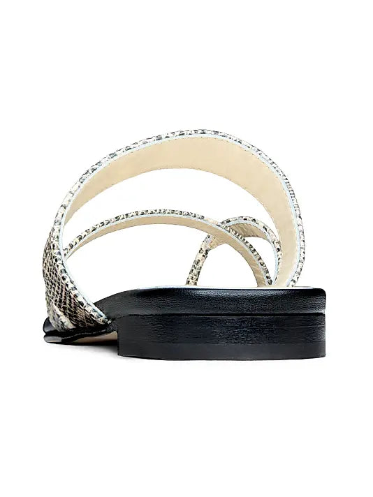 Susaperf Snake-Embossed Leather Sandals