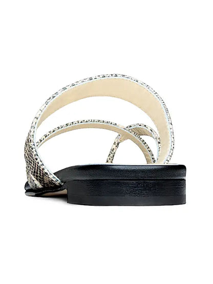 Susaperf Snake-Embossed Leather Sandals