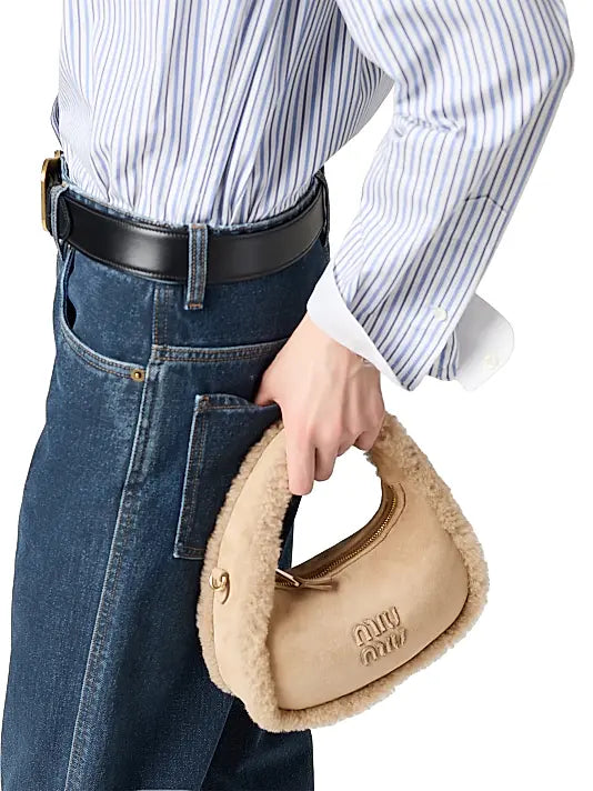 Wander Shearling Top Handle Bag