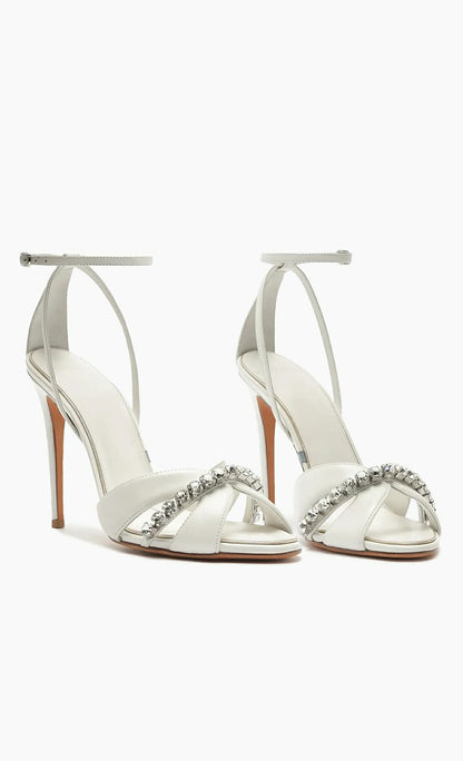 Georgina Crystal Bridal 100MM Leather Sandals