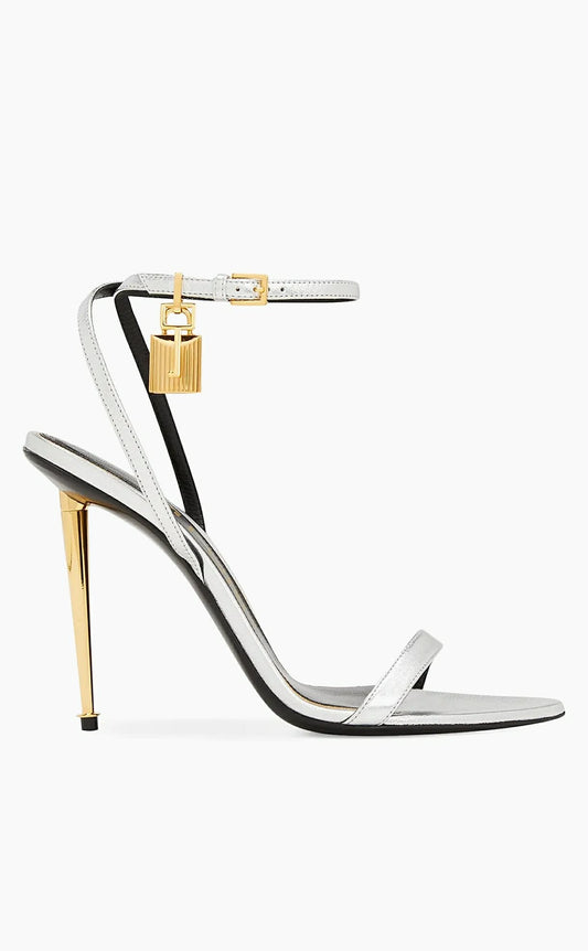 05MM Metallic Leather Stiletto Sandals