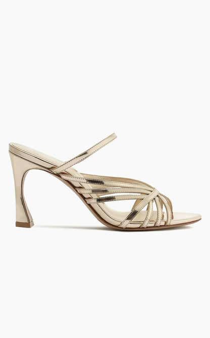 Fran 85MM Leather Metallic Mules