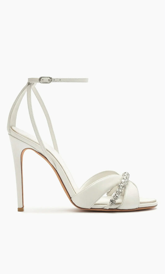 Georgina Crystal Bridal 100MM Leather Sandals